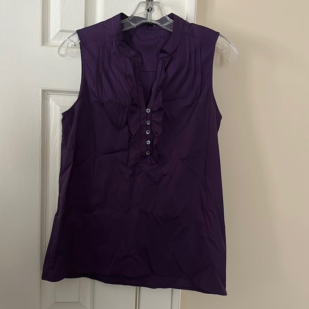 Theory, purple sleeveless cotton top